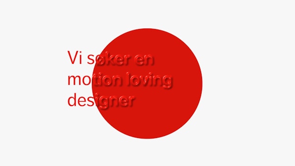 Stillbilde for video - ledig stilling motion designer