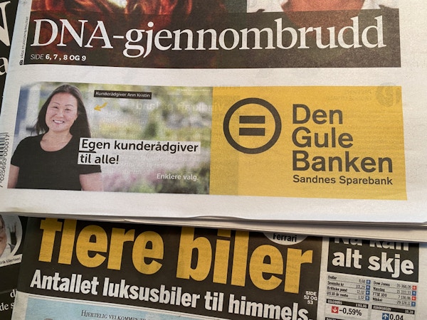 Den Gule Banken - annonse avis